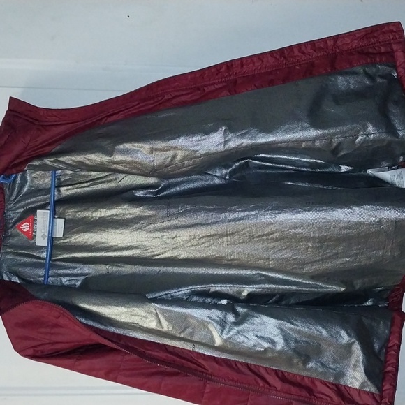 Columbia Omni-Heat Maroon Puffer Jacket Woman's Medium Full Zip - Picture 5 of 8